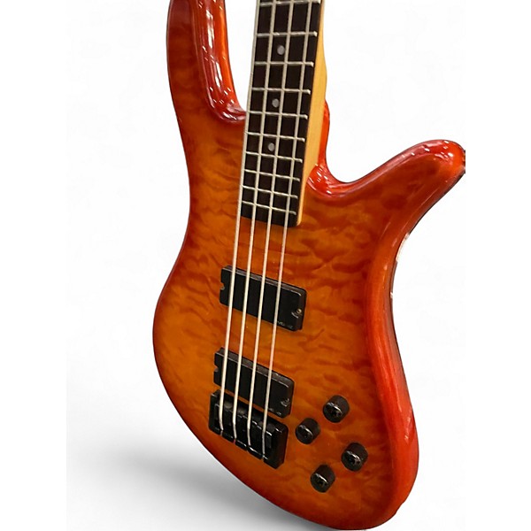 Used Spector Q4 Orange Electric Bass Guitar