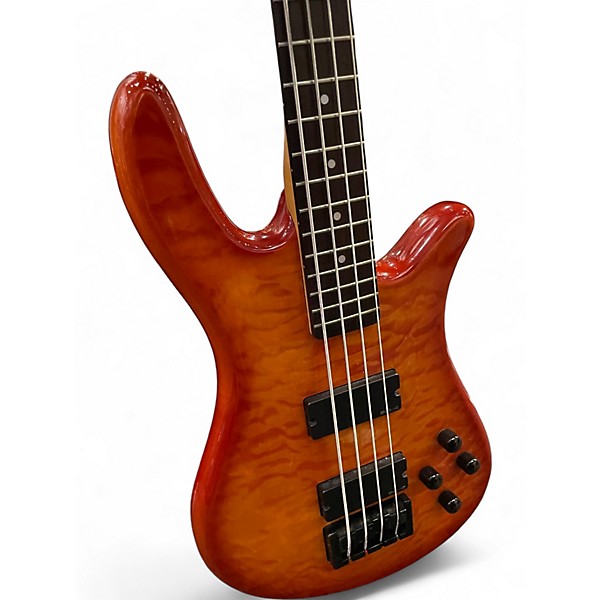 Used Spector Q4 Orange Electric Bass Guitar
