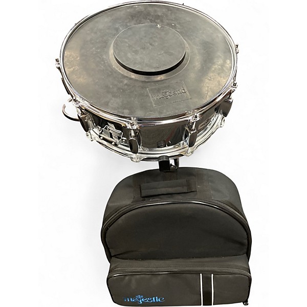 Used Majestic 14X5 Snare Drum Kit With Backpack Chrome Drum