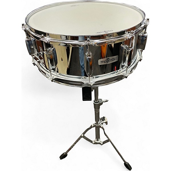 Used Majestic 14X5 Snare Drum Kit With Backpack Chrome Drum
