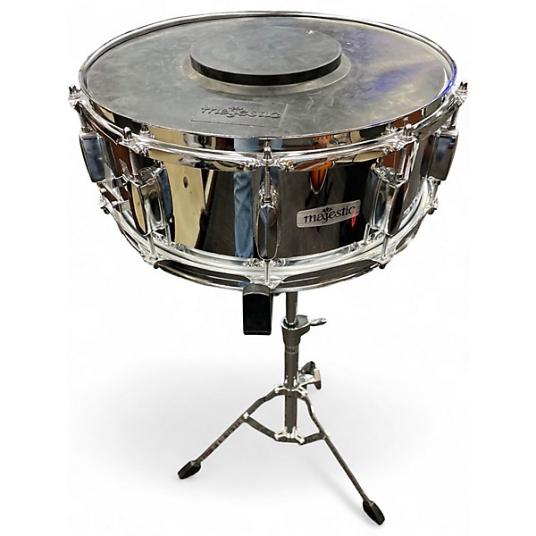 Used Majestic 14X5 Snare Drum Kit With Backpack Chrome Drum