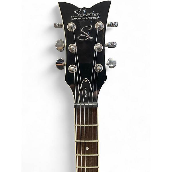Used Schecter Guitar Research Ultra II Metallic Silver Solid Body Electric Guitar
