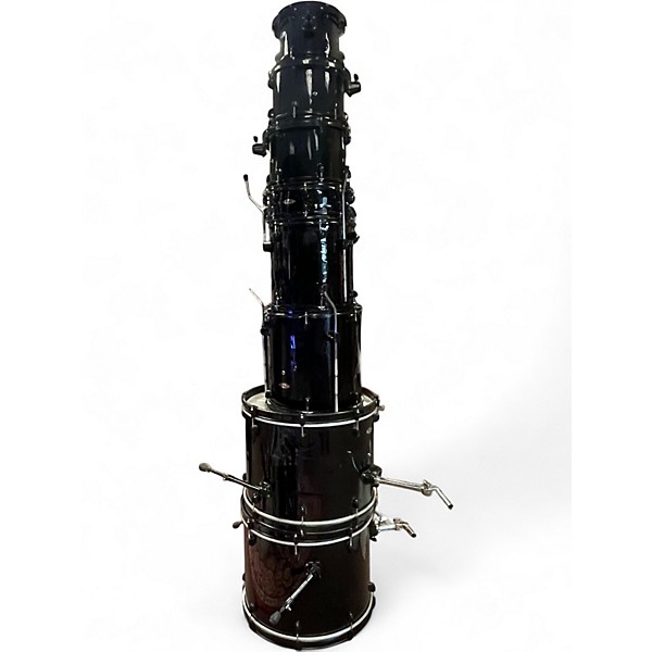 Used SPL 6 Piece DOUBLE BASS DRUM SET Black Drum Kit