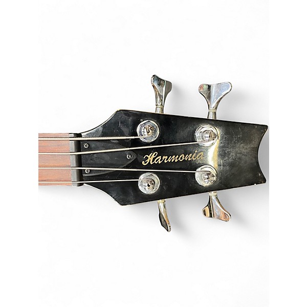 Used Harmonia DOUBLE CUTAWAY METALLIC BLUE Electric Bass Guitar
