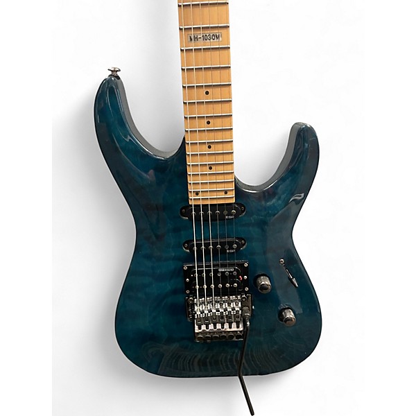 Used ESP LTD MH103QM Trans Blue Solid Body Electric Guitar