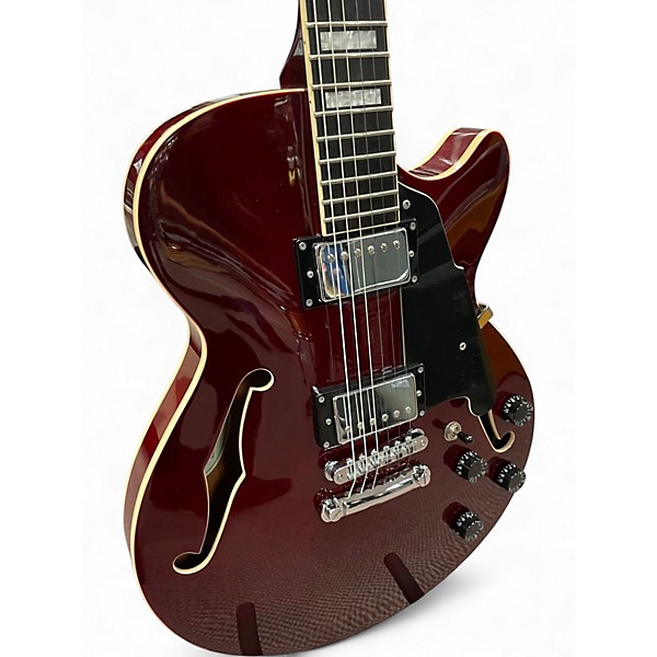 Used D'Angelico Premier Series SS Cherry Hollow Body Electric Guitar