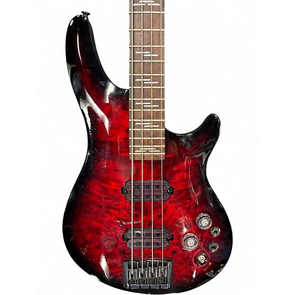 Used Schecter Guitar Research Omen Elite 4 Black Cherry Burst Electric Bass Guitar