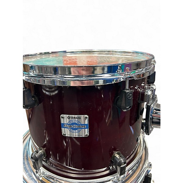 Used Yamaha 4 Piece Stage custom advantage nouveau Burgundy Mist Drum Kit