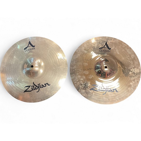 Used Zildjian 14in A Custom Hi Hat Pair Cymbal