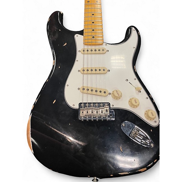 Used 2023 Fender Custom Shop '60 Stratocaster Heavy Relic Black Solid Body Electric Guitar