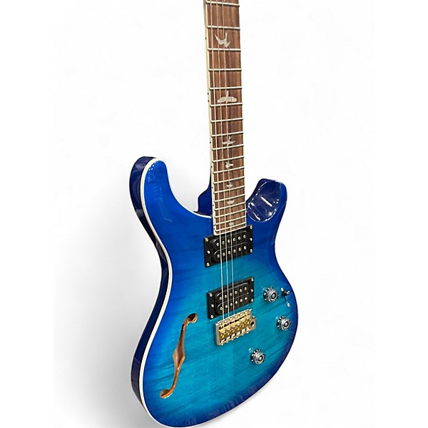 Used PRS SE Custom 24 Piezo Blue Burst Hollow Body Electric Guitar