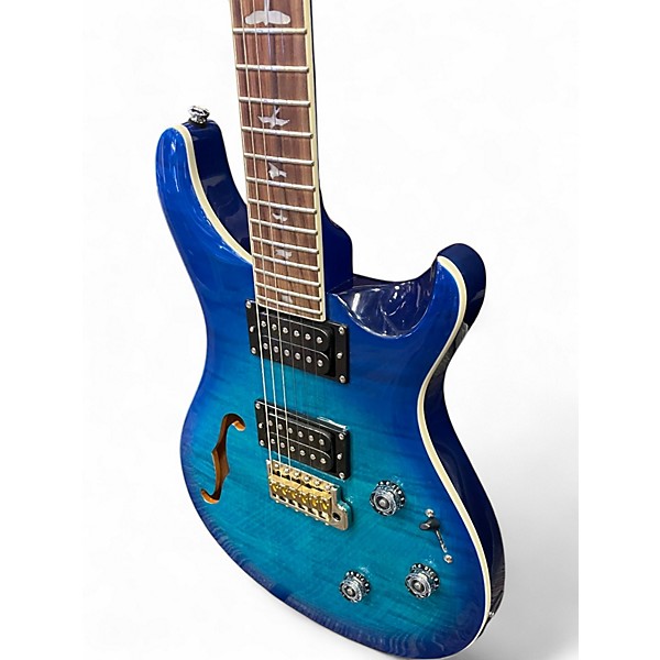 Used PRS SE Custom 24 Piezo Blue Burst Hollow Body Electric Guitar