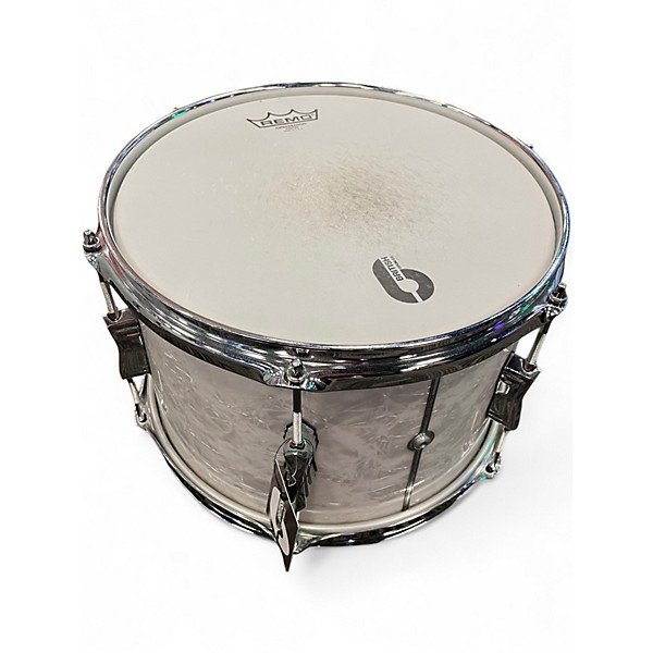 Used British Drum Co. 3 Piece lounge club White Marine Pearl Drum Kit