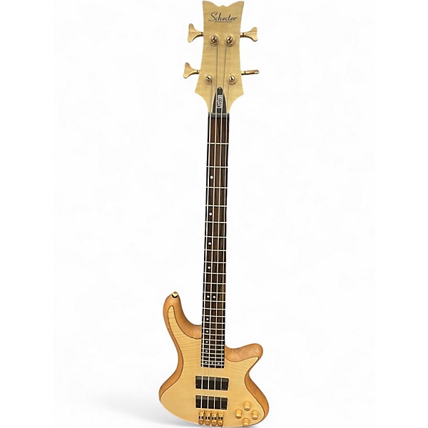 Used Schecter Guitar Research Stiletto Custom 4 String Natural Electric Bass Guitar