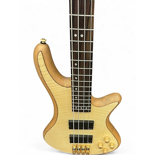 Used Schecter Guitar Research Stiletto Custom 4 String Natural Electric Bass Guitar