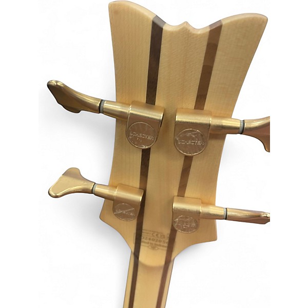 Used Schecter Guitar Research Stiletto Custom 4 String Natural Electric Bass Guitar