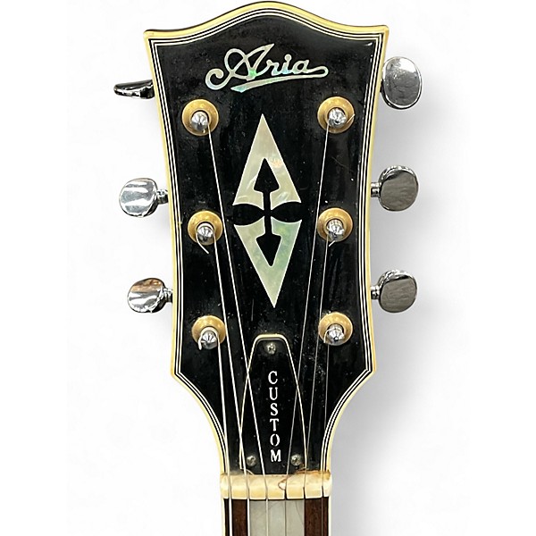 Vintage 1970s Aria LES PAUL CUSTOM Black Solid Body Electric Guitar