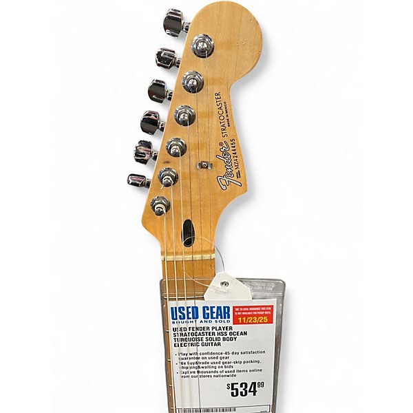 Used Fender Player Stratocaster HSS Ocean Turquoise Solid Body Electric Guitar