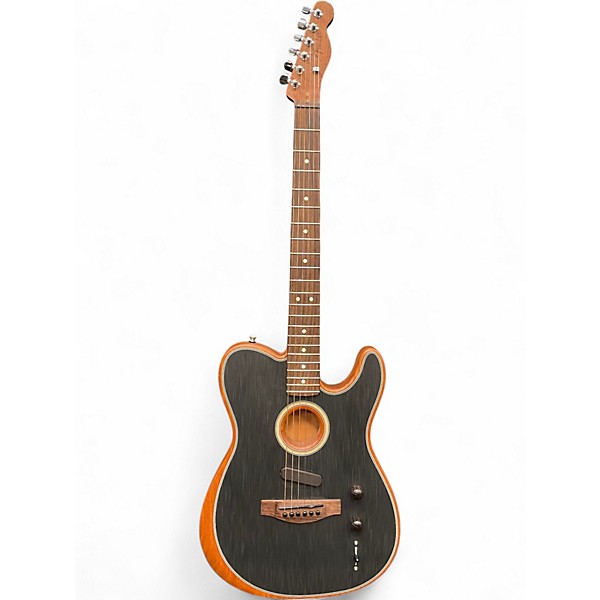 Used Fender Acoustasonic Player Telecaster Black Acoustic Electric Guitar