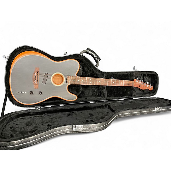 Used Fender Acoustasonic Player Telecaster Black Acoustic Electric Guitar