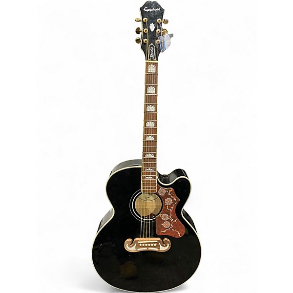 Used Epiphone J-200 EC STUDIO Black Acoustic Guitar
