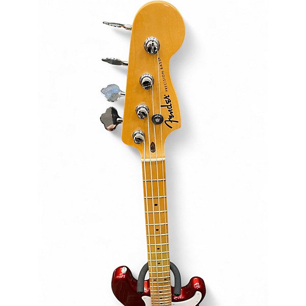 Used Fender Standard Precision Bass Chrome Red Electric Bass Guitar