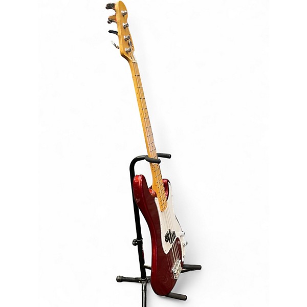 Used Fender Standard Precision Bass Chrome Red Electric Bass Guitar