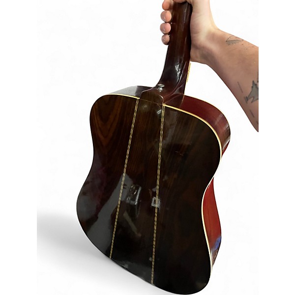 Vintage 1960s Vivi V100 Crimson Red Burst Acoustic Guitar