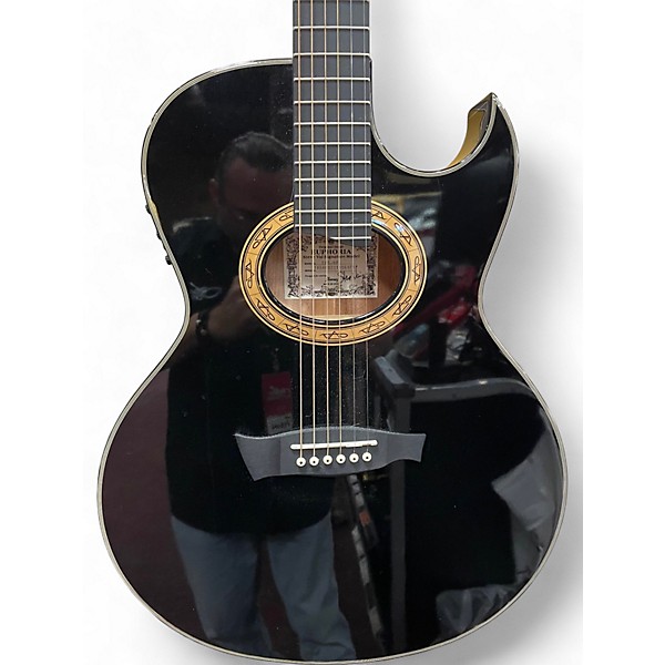 Used Ibanez Steve Vai Euphoria Black Acoustic Electric Guitar