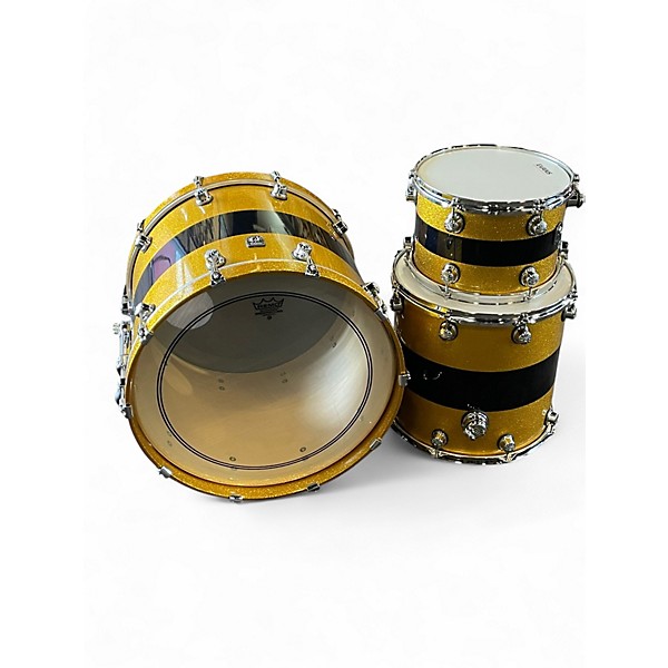 Used 2020s Natal Drums 3 Piece Cafe Racer Gold Sparkle Drum Kit