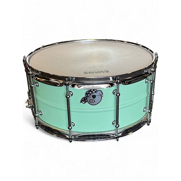 Used Pork Pie USA 14X6.5 Aluminum Seafoam Green Drum