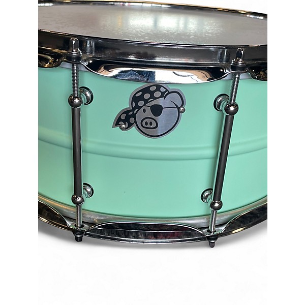 Used Pork Pie USA 14X6.5 Aluminum Seafoam Green Drum