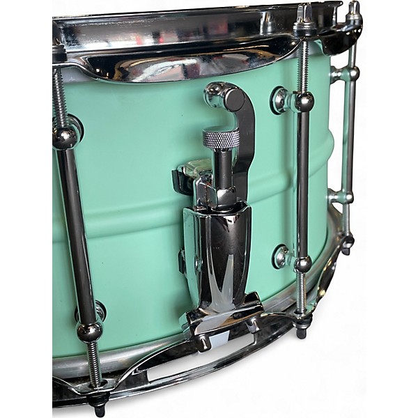 Used Pork Pie USA 14X6.5 Aluminum Seafoam Green Drum