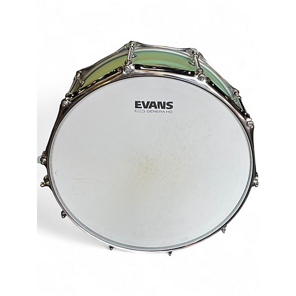 Used Pork Pie USA 14X6.5 Aluminum Seafoam Green Drum