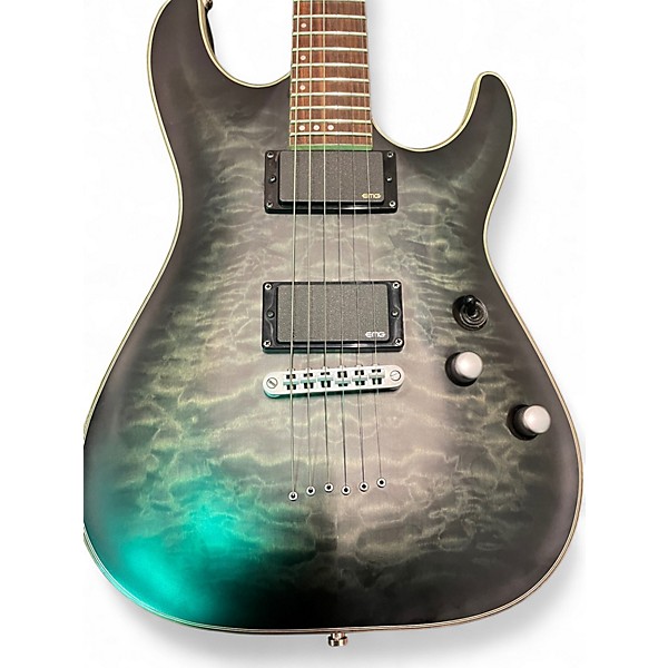 Used Schecter Guitar Research C1 Platinum Trans Black Solid Body Electric Guitar