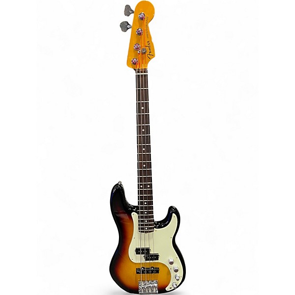 Used 2023 Fender American Ultra Precision Bass 2 Tone Sunburst Electric Bass Guitar