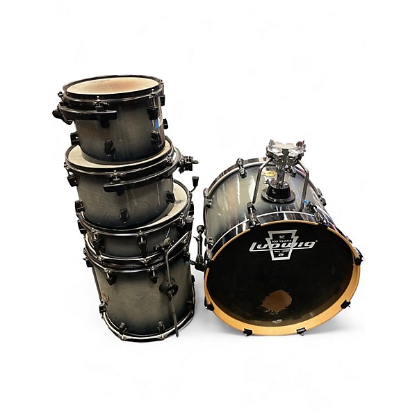 Used Ludwig 5 Piece Element Gray/Blue Drum Kit