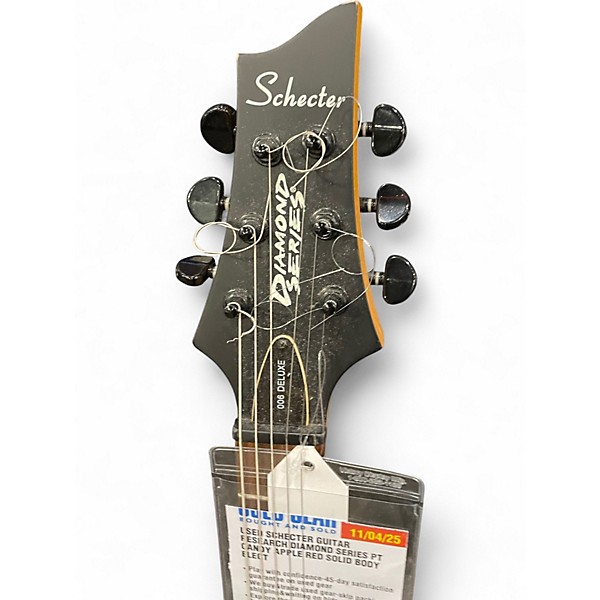 Used Schecter Guitar Research Diamond Series PT Candy Apple Red Solid Body Electric Guitar