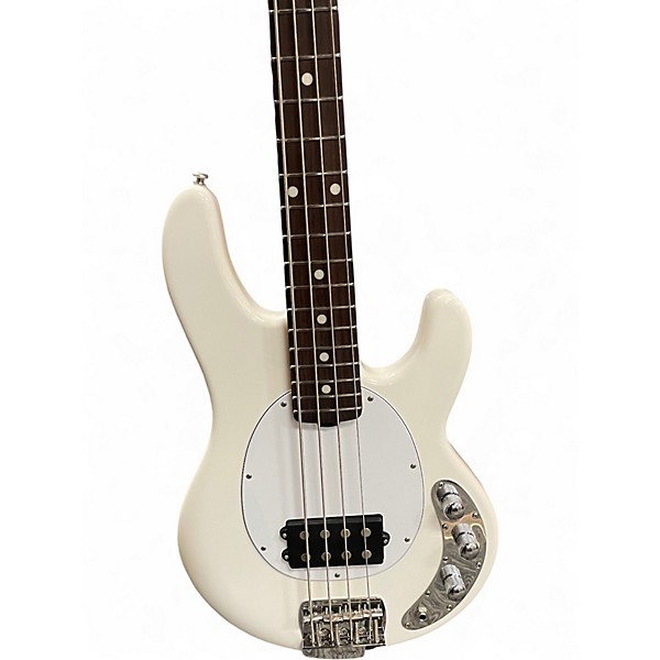 Used Ernie Ball Music Man Sting Ray SS White Electric Bass Guitar