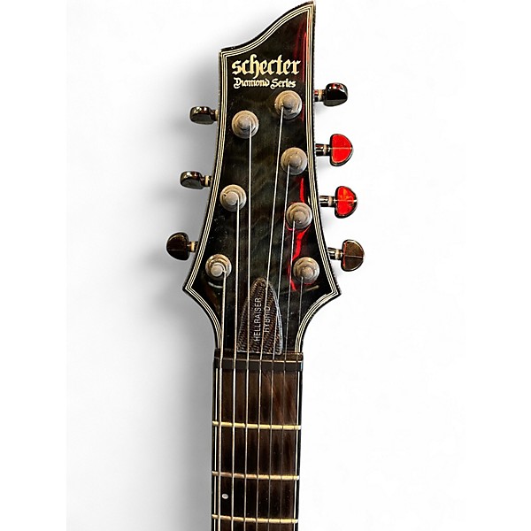 Used Schecter Guitar Research Hellraiser C7 Hybrid Trans Black Solid Body Electric Guitar