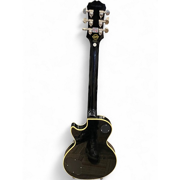 Used Epiphone Les Paul Custom Pro Black and Silver Solid Body Electric Guitar