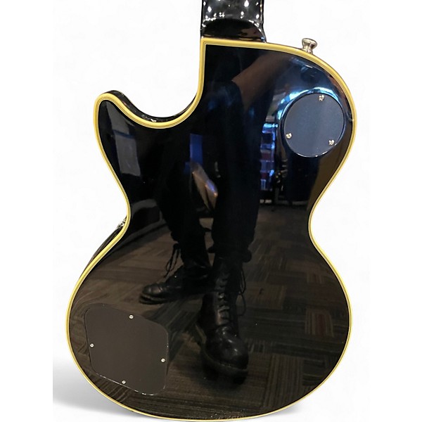 Used Epiphone Les Paul Custom Pro Black and Silver Solid Body Electric Guitar