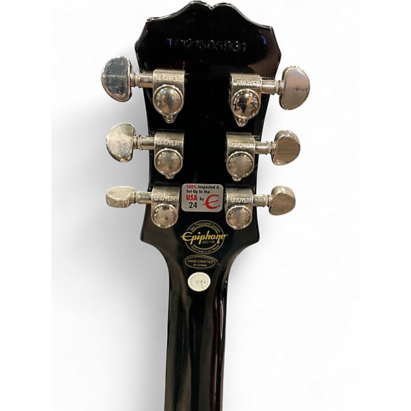 Used Epiphone Les Paul Custom Pro Black and Silver Solid Body Electric Guitar