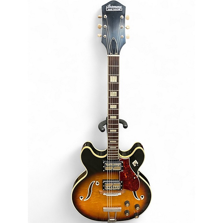 Vintage 1960s Harmony Meteor Tobacco Burst Hollow Body Electric