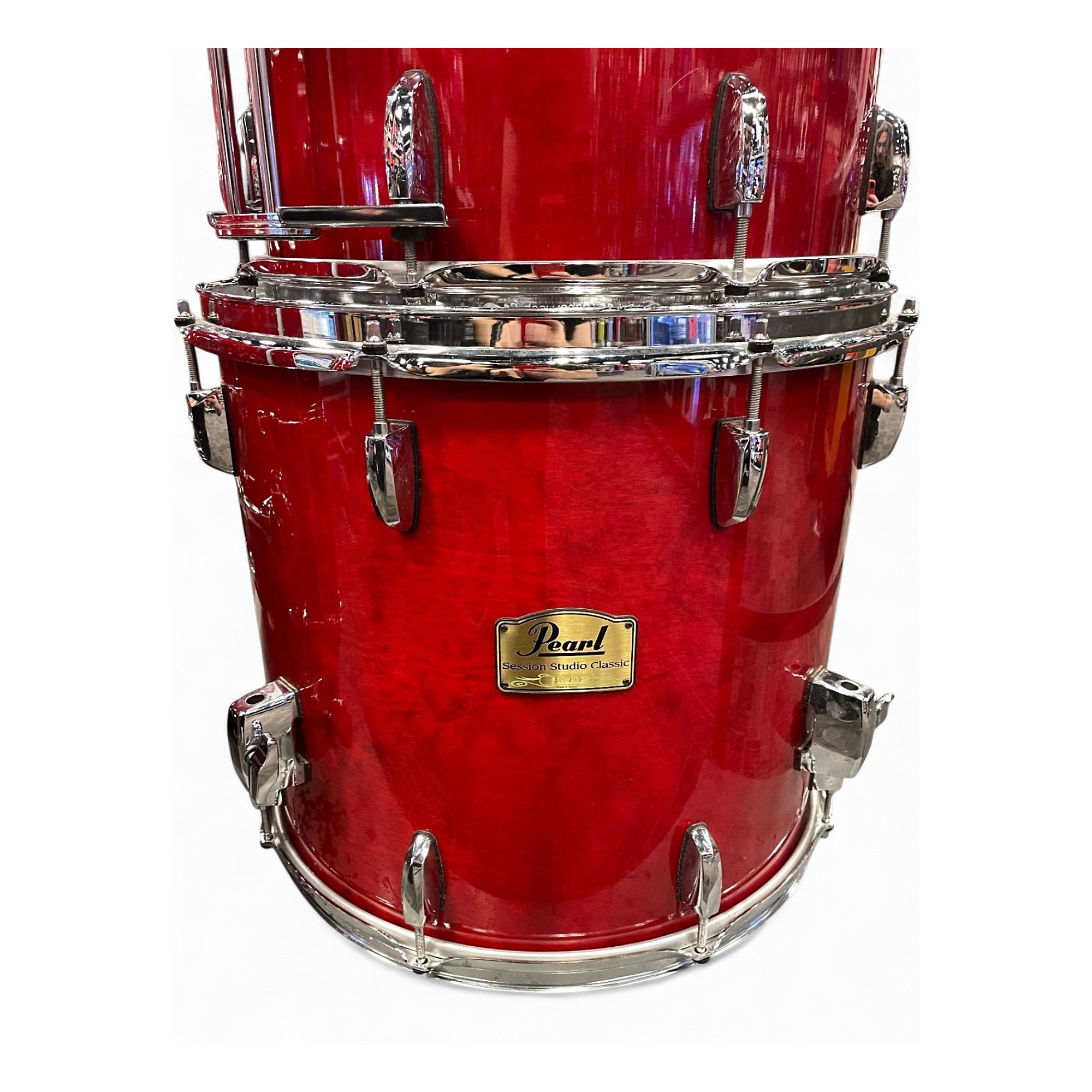 Used Pearl 4 Piece Session Studio Classic red Drum Kit red