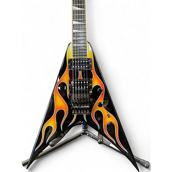 Vintage 1999 Jackson KING V Blue Ghost Flames Solid Body Electric Guitar