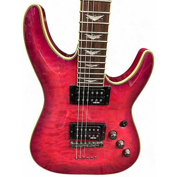 Used Schecter Guitar Research Omen Extreme 6 PINK BURST Solid Body Electric Guitar