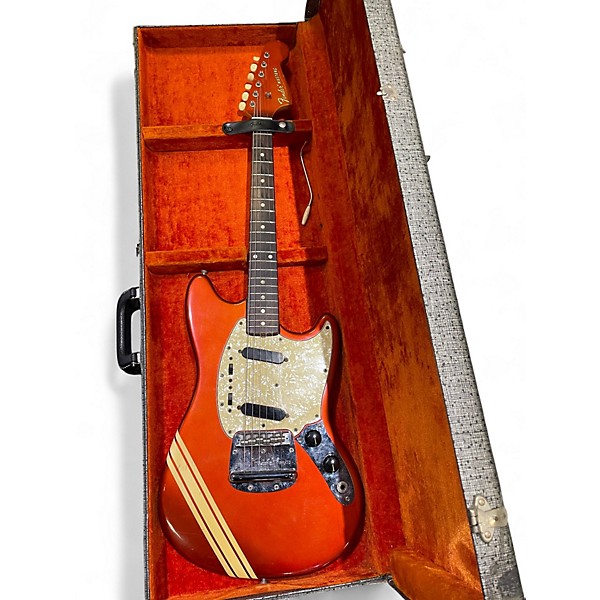 Vintage 1966 Fender Competition Mustang Burgundy Solid Body Electric Guitar