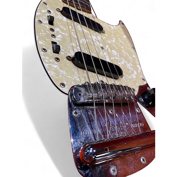 Vintage 1966 Fender Competition Mustang Burgundy Solid Body Electric Guitar