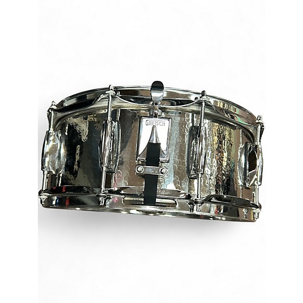 Used Gretsch Drums 14X5 Hammered Chrome Over Brass Chrome Drum